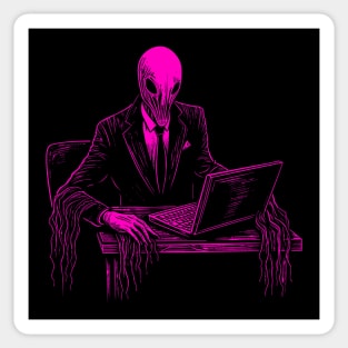 Slender Man  Online Gaming Illustration - Eerie Digital Presence Sticker